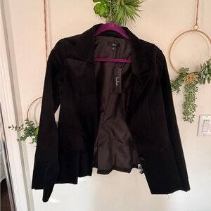 Lulu's Black Velvet Blazer